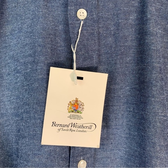 NWT Bernard Weatherill Denim Effect Cotton Shirt - Picture 7 of 16
